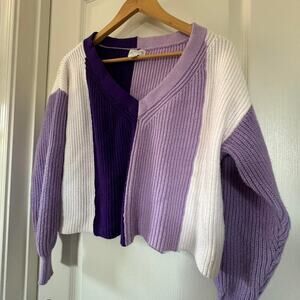 Lavender block color sweater
